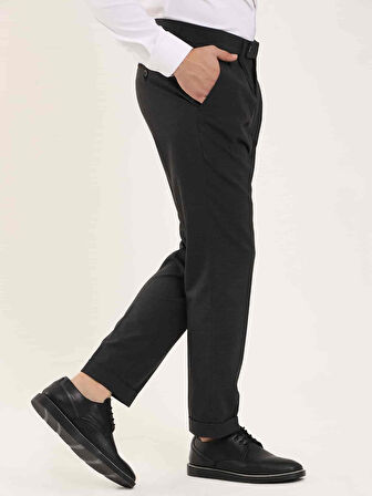 Dufy Antrasit Erkek Slim Fit Melanj Desenli Klasik Pantolon - 97662