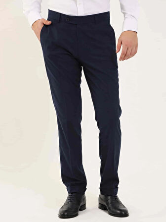 Dufy Lacivert Erkek Regular Fit Düz Klasik Pantolon - 97725