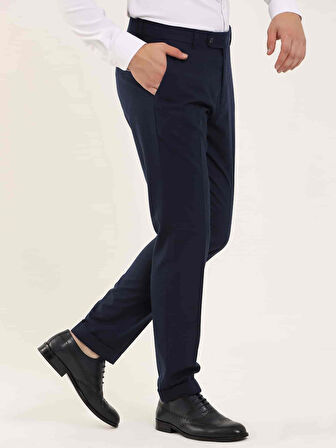 Dufy Lacivert Erkek Regular Fit Düz Klasik Pantolon - 97725