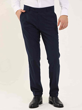 Dufy Lacivert Erkek Regular Fit Düz Klasik Pantolon - 97725