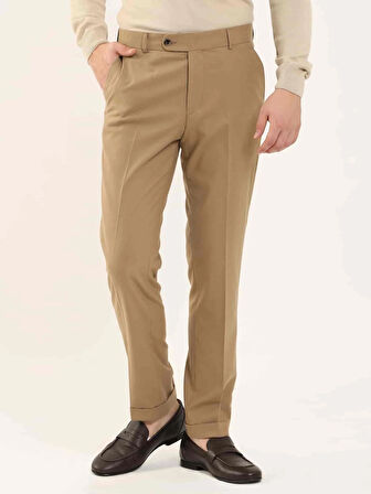 Dufy Camel Erkek Regular Fit Düz Klasik Pantolon - 97739