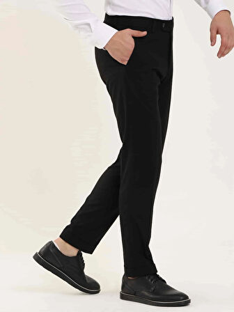 Dufy Siyah Erkek Regular Fit Düz Klasik Pantolon - 97746