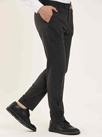 Dufy Koyu Gri Erkek Regular Fit Düz Klasik Pantolon - 97753