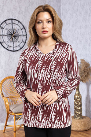 Kadın Yeni Model Yüksek Kalite Orta Yaş Anne Penye Bluz 6535