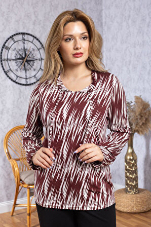 Kadın Yeni Model Yüksek Kalite Orta Yaş Anne Penye Bluz 6535