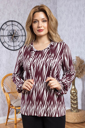 Kadın Yeni Model Yüksek Kalite Orta Yaş Anne Penye Bluz 6535