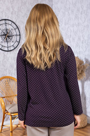 Kadın Yeni Model Yüksek Kalite Yuvarlak Yaka Orta Yaş Anne Penye Bluz 6543