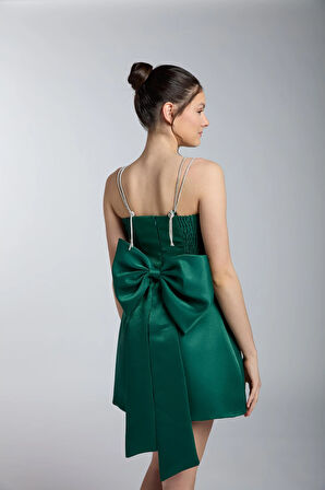 Kız Çocuk/Genç Yeni Dizayn Parlak Kumaş Tam Kalıp Kısa Abiye Elbise 5506