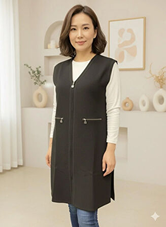 Kadın Orta Yaş ve Üzeri Yüksek Kalite Fermuarlı Anne Yelek 1176