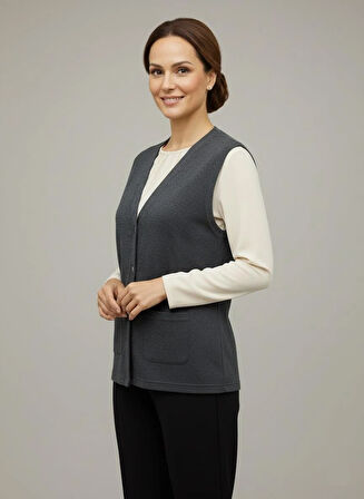 Kadın Orta Yaş ve Üzeri Sıkı Dokuma İnce Anne Triko Yelek 1140