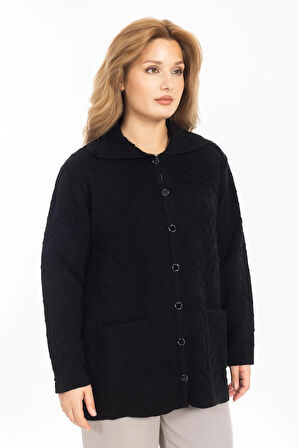 Yeni Sezon Kadın Triko Örgü Sıkı Dokuma Düğmeli Gömlek Yaka Anne Kışlık Hırka 30220