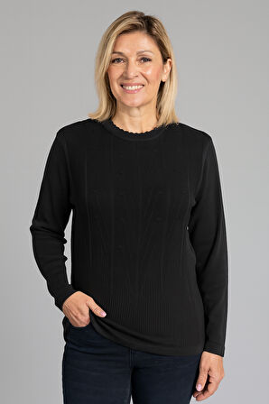 Kadın Yüksek Kalite Soğuk İplik Triko Örgü Anne Kazak Bluz 3056