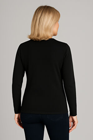 Kadın Yüksek Kalite Soğuk İplik Triko Örgü Anne Kazak Bluz 3056