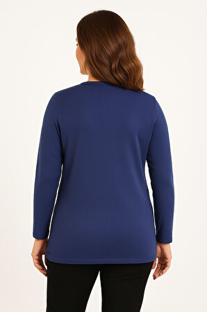 Kadın Yüksek Kalite Soğuk İplik Triko Örgü Anne Kazak Bluz 3056