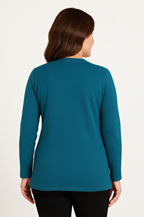 Kadın Yüksek Kalite Soğuk İplik Triko Örgü Anne Kazak Bluz 3056