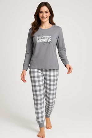 Kadın  Yumuşak Doku Termal Pijama Takımı 42050