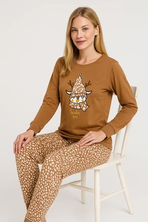 Kadın  Yumuşak Doku Termal Pijama Takımı 42050