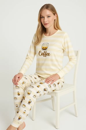 Kadın  Yumuşak Doku Termal Pijama Takımı 42050