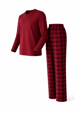 Erkek İnterlok Rahat Kalıp Sıfır Yaka Pamuk Pijama Takımı 6806