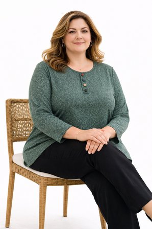 Büyük Beden Anne Penye Bluz 405