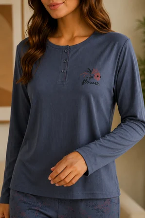 Kadın Orta Yaş ve Üzeri Rahat Kalıp Anne Pijama Takımı 270