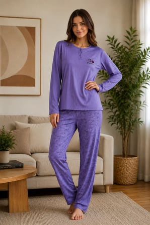 Kadın Orta Yaş ve Üzeri Rahat Kalıp Anne Pijama Takımı 270