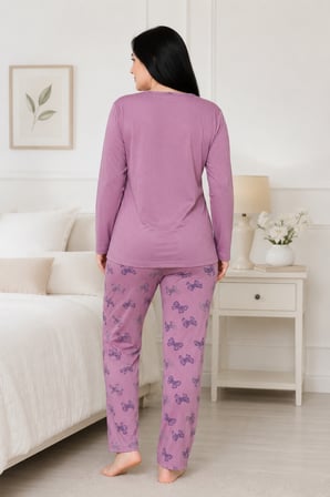 Kadın Orta Yaş ve Üzeri Rahat Kalıp Anne Pijama Takımı 268