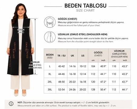 Kadın Orta Yaş Desenli Rahat Kalıp Volanlı Penye Anne Uzun Yelek 4320