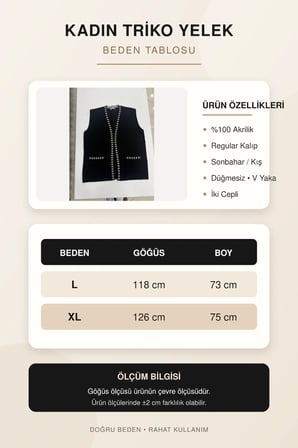 Kadın Orta Yaş ve Üzeri Triko Örgü Sade Desen Düğmesiz Anne Yelek 3321