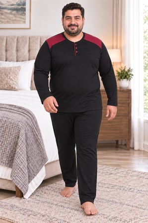 Erkek Büyük Beden Penye Pijama Takımı 8585