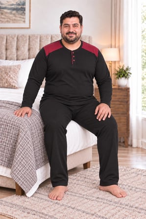 Erkek Büyük Beden Penye Pijama Takımı 8585