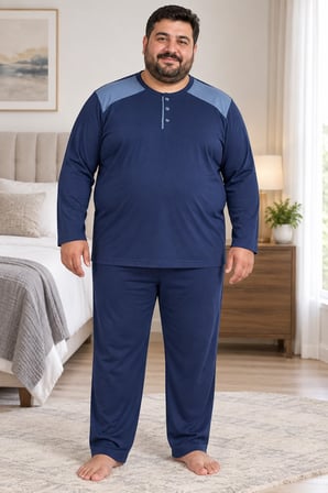 Erkek Büyük Beden Penye Pijama Takımı 8585
