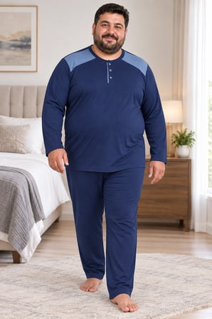 Erkek Büyük Beden Penye Pijama Takımı 8585