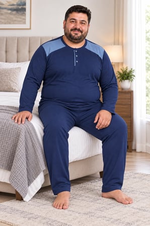 Erkek Büyük Beden Penye Pijama Takımı 8585