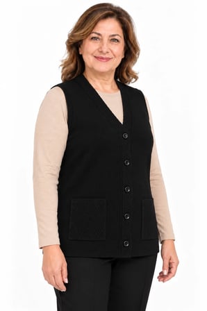 Kadın Orta Yaş ve Üzeri Çelik Örgü Anne Triko Yelek 1150