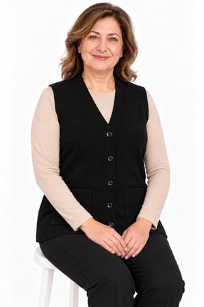 Kadın Orta Yaş ve Üzeri Çelik Örgü Anne Triko Yelek 1150