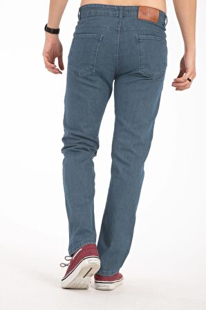 Erkek Denim Regular Fit Rahat Kalp Normal Bel Düz Paça Dört Mevsim Likralı Kot Pantolon 95505-Tint