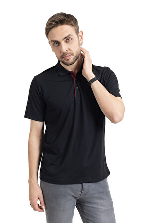 Erkek Regular/Rahat Kalıp Klasik Düz Renk Cepli Baba Polo Yaka T-Shirt 2222