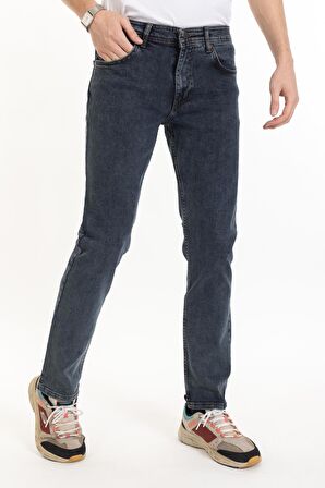 Erkek Mavi Slim Fit Likralı Jean Kot Pantolon 1121