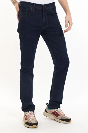 Yeni Sezon Erkek Denim Standart Fit Likralı Fermuarlı Jean Kot Pantolon 1122