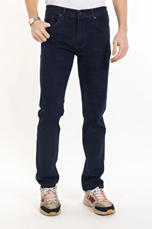 Yeni Sezon Erkek Denim Standart Fit Likralı Fermuarlı Jean Kot Pantolon 1122