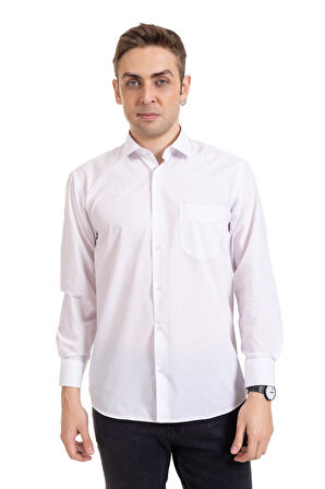 Erkek Regular Kalıp Cepli Yüksek Kalite Klasik Dakron Kumaş Gömlek 2316