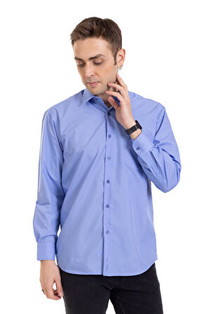 Erkek Regular Kalıp Cepli Yüksek Kalite Klasik Dakron Kumaş Gömlek 2316
