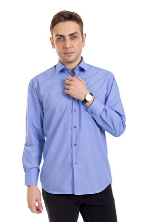 Erkek Regular Kalıp Cepli Yüksek Kalite Klasik Dakron Kumaş Gömlek 2316