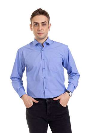 Erkek Regular Kalıp Cepli Yüksek Kalite Klasik Dakron Kumaş Gömlek 2316