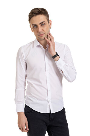 Erkek Slim Fit Dakron Yüksek Kalite Tam Kalıp Düğmeli Gömlek 2325