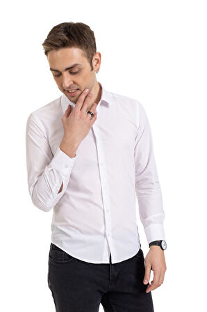 Erkek Slim Fit Dakron Yüksek Kalite Tam Kalıp Düğmeli Gömlek 2325