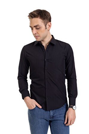 Erkek Slim Fit Dakron Yüksek Kalite Tam Kalıp Düğmeli Gömlek 2325