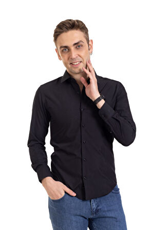 Erkek Slim Fit Dakron Yüksek Kalite Tam Kalıp Düğmeli Gömlek 2325