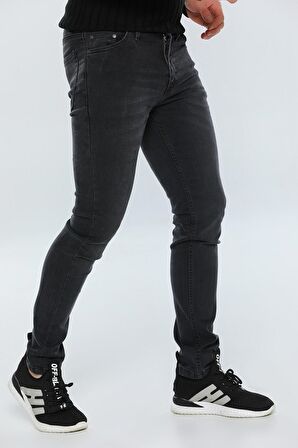 Erkek Füme Slim Fit Likralı Kot Jean Pantolon 2280
